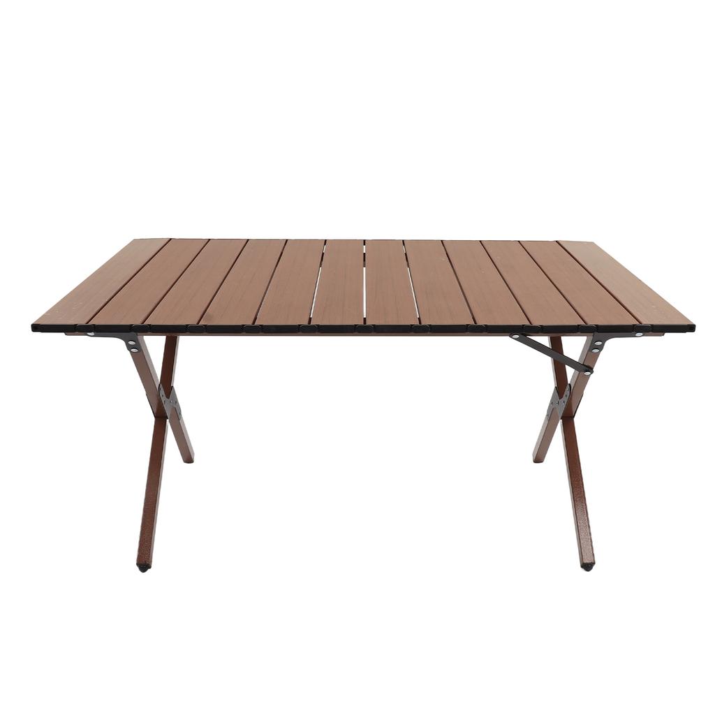 Camping Folding Table Portable Beach Table for Indoor Outdoor Picnic Barbecue Walnut Color