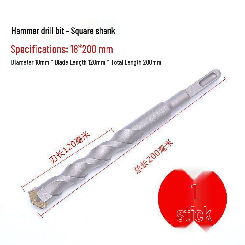 Extended Rotary Hammer Drill Bit for Concrete, Stone, and Brick
