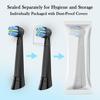 IO Replacement Brush Heads for Oral-B iO Series 2-10 Electric Toothbrushes (3 Black + 3 White)