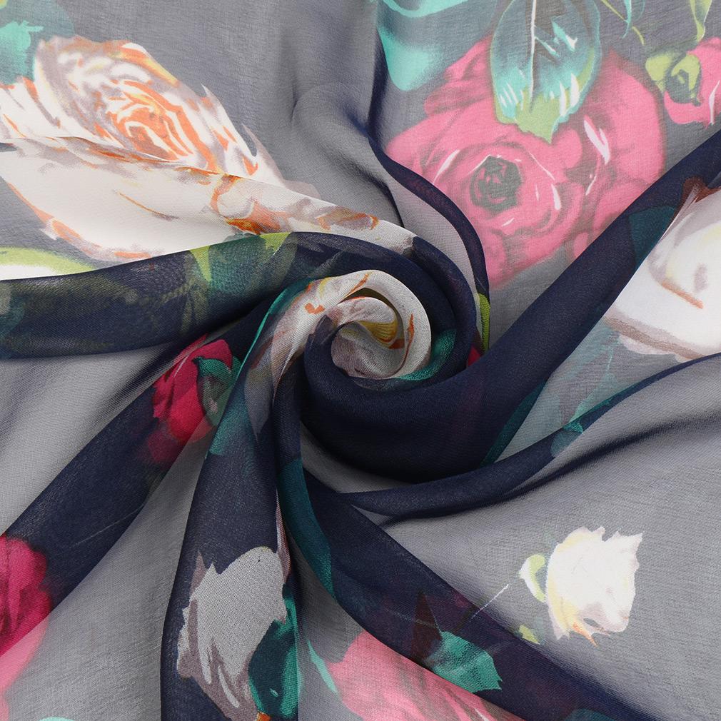 New Fashion Floral Printing Beach Silk Scarf Shawls Female Long Wraps Beach Spring  Summer Sunscreen Hijab For Women 160*50Cm