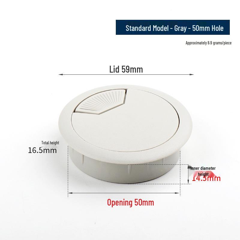 ABS Plastic Round Cable Hole Cover for Desk and Furniture