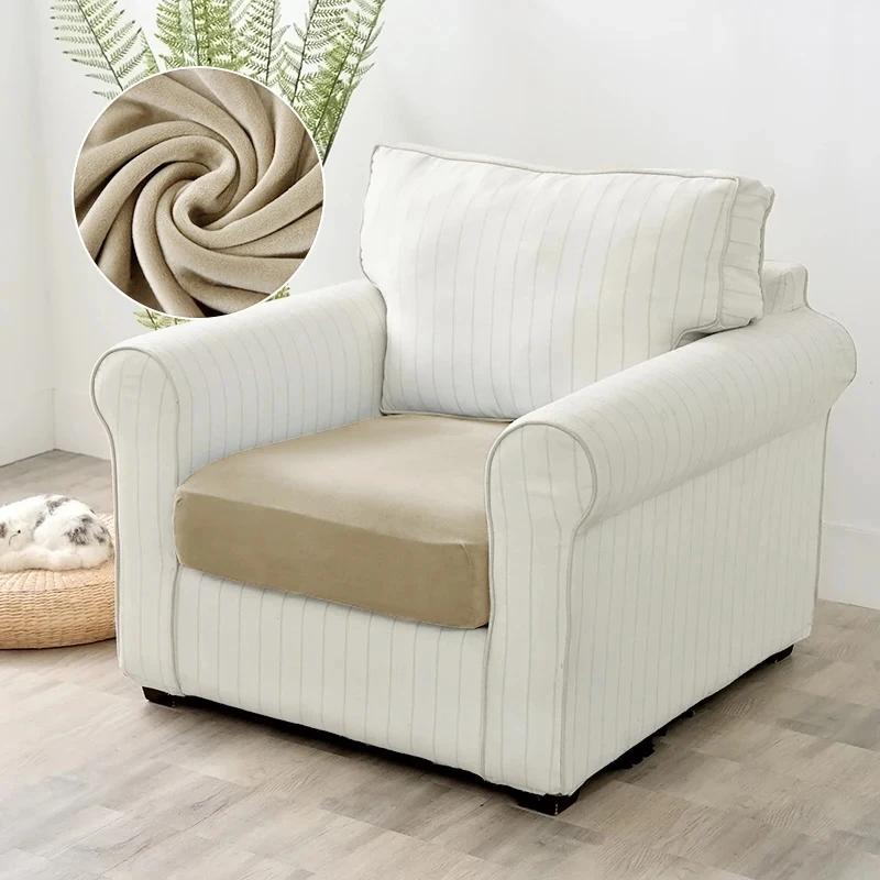 Velvet sofa cushion cover for living room elastic thicken stretch L shape corner armhair sofa slipcover furniture protector