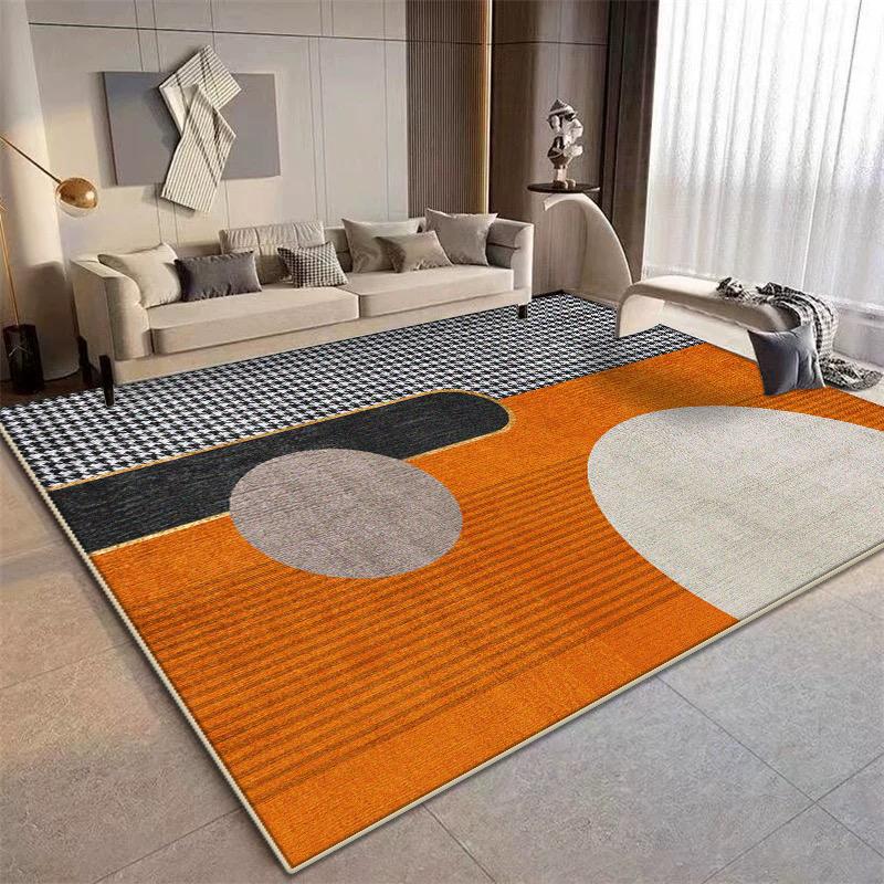 Geometric Orange Large Carpets for Living Room Light Luxury Home Sofa Soft Rug 200x300 Decoration Bedroom Children Non-slip Mat