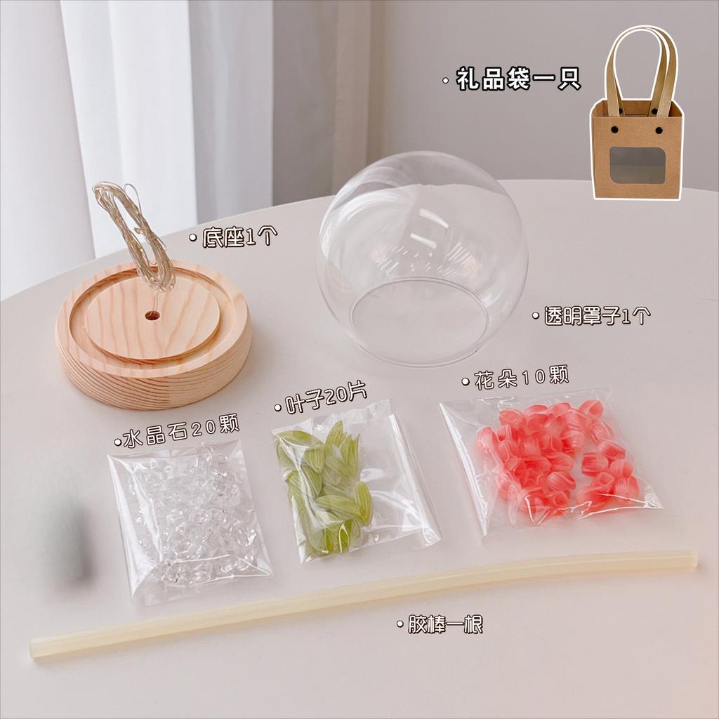 Handgefertigte künstliche Blume Tulpe Nachtlicht Schrumpffolie DIY-Material Nachttisch-Schlaflicht Ornament Valentinstagsgeschenk