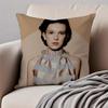 Talented Beautiful Actress MMillie Bobby Brown Cushion Cover Pillowcase Antidustmite Invisible Zipper Short Plush Sofa Cushion