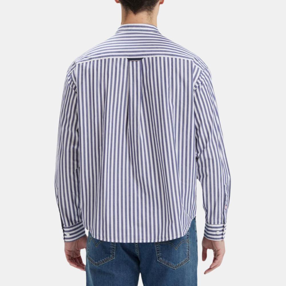 Levis Comfortable Striped Minimalist Stand Collar Long Sleeve Shirt Men Shirts 003MY-0003