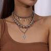 3 Stück/Set Coole Perlen Choker Halsketten für Damen Kreuz Anhänger Halskette Hip Hop Punk Schmuck Geschenke