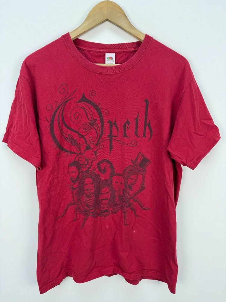 Opeth Red Band T-Shirt Graphic Print Fruit Of The Loom Size L Unisex T-Shirt