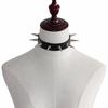 Black Spiked Choker Necklace Punk Collar Female Women Men Black Leather Studded Rivets Chocker Jewelry Gothic Accessories