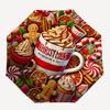 1pc Christmas Hot Chocolate Automatic Umbrella Portable Home Essential Umbrella, Iron Umbrella Structure Suitable for All Seasons yy251123173