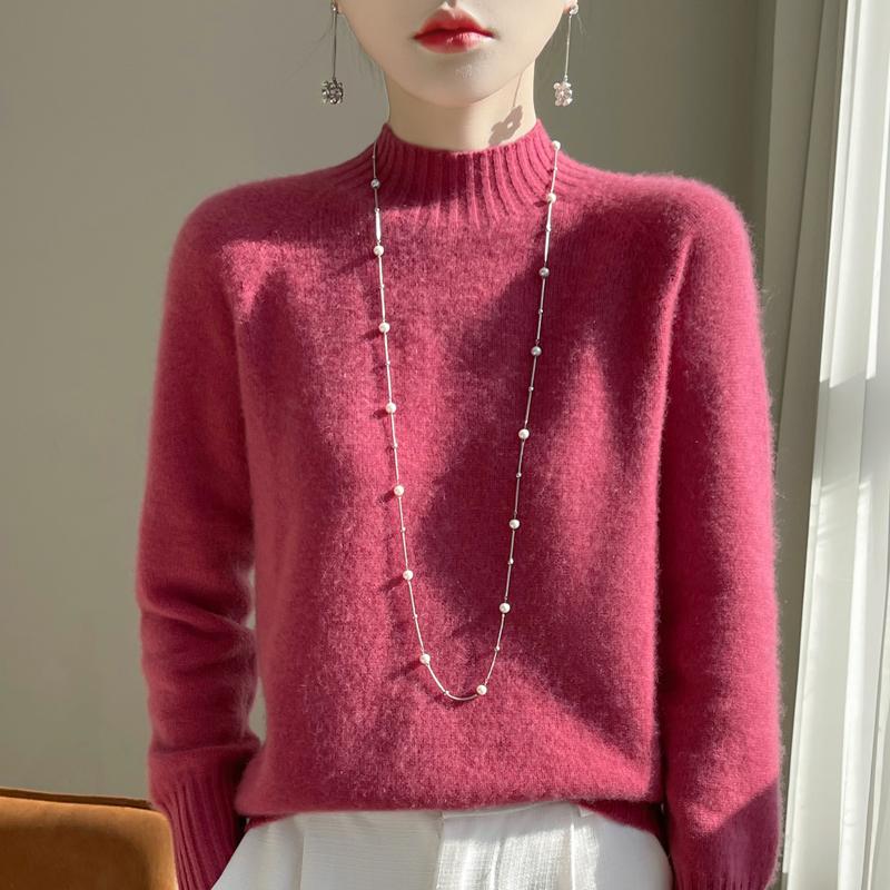 

Женский свитер 100% шерсть TIDENOVEL водолазка вязаный пуловер толстые зимние джемперы женские вязаные топы 2XL розы красного