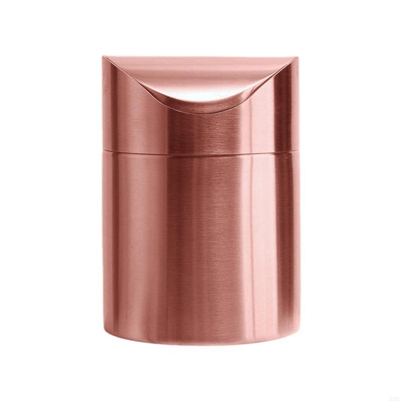 

Elegant Mini Trash Can with Swing Lid 1.50L Capacity Perfect for Small Space and Use X3UC бронзовый