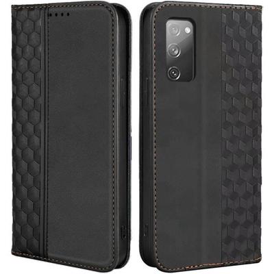 Protective Case - BOOLING - for Samsung Galaxy S20 FE - Black PU Leather - Magnetic Closure - Elegant