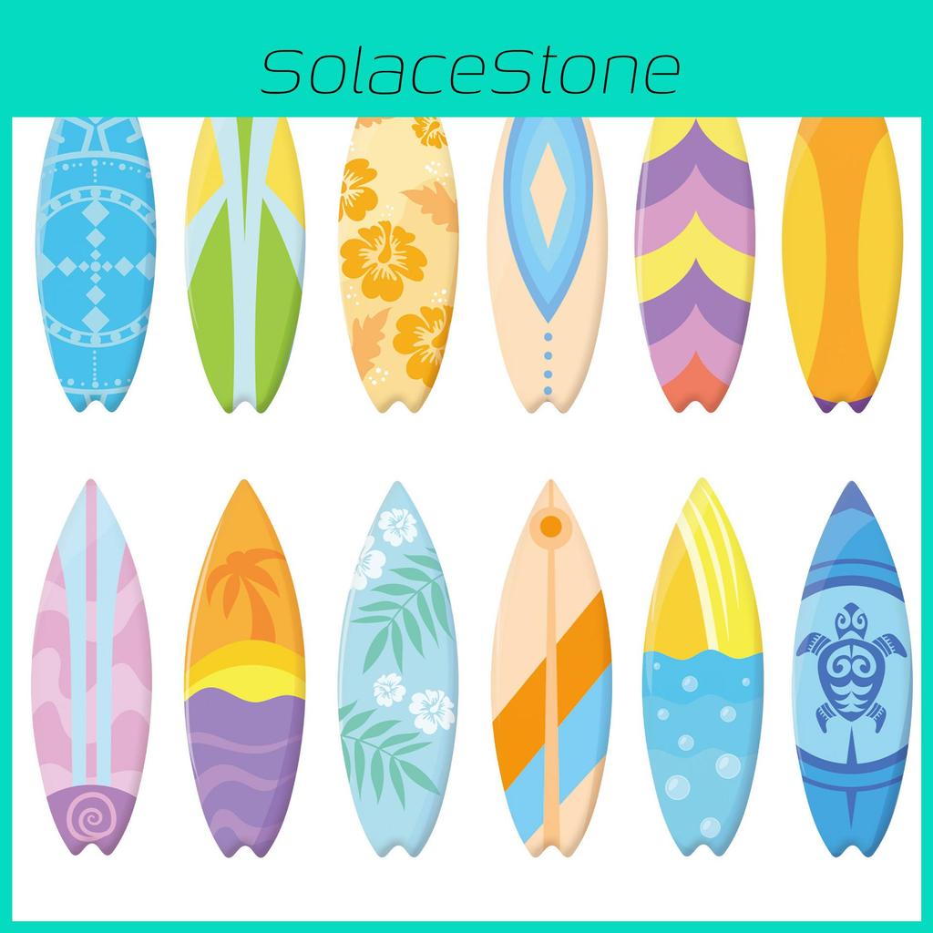 Surfboard Shape Decals Children Party With 60 Paper Stickers Decorate Festival