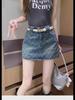 Women's High-Waisted A-Line Retro Denim Skirt—Summer Design, Anti-Exposure, Slim Fit, Short Length