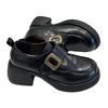 Unterstützen Sie 2025 Herbst Klett-Loafer erhöhte Plattform Britischer Stil dicker Absatz kleine Lederschuhe
