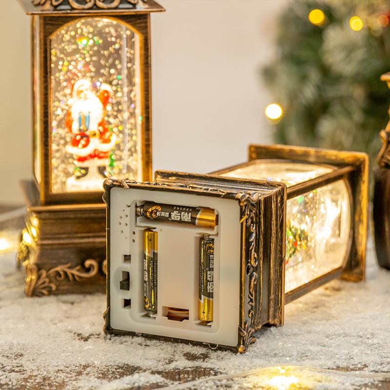 Christmas decorations Christmas crystal ball music box carved square lamp ornaments Christmas lights