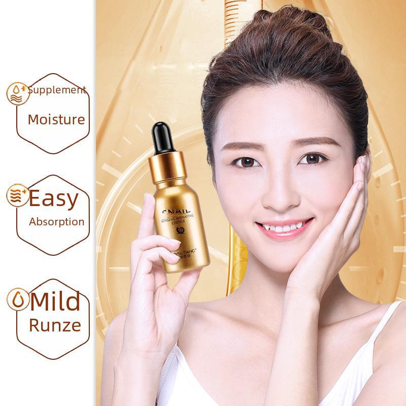 Bisutang Gold Bottle Red Ginseng Snail Essence - 15ml Skin Brightening & Moisturizing Revitalizer