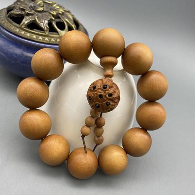Barbie Sandalwood Bracelet 2.0: Single Strand Prayer Beads for Men and Women - Wooden Handicraft