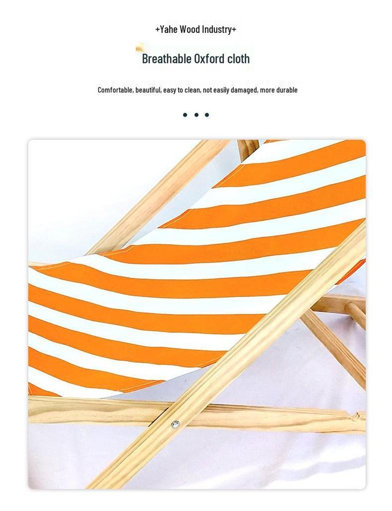 Adjustable Solid Wood Beach Lounger: Outdoor Folding Chair for Leisure & Camping