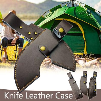 Camping Firewood Knife Sheath Leather Universal Knife Case Straight Knife Sheath Scabbard Chopper Wide Knife Storage Pouch