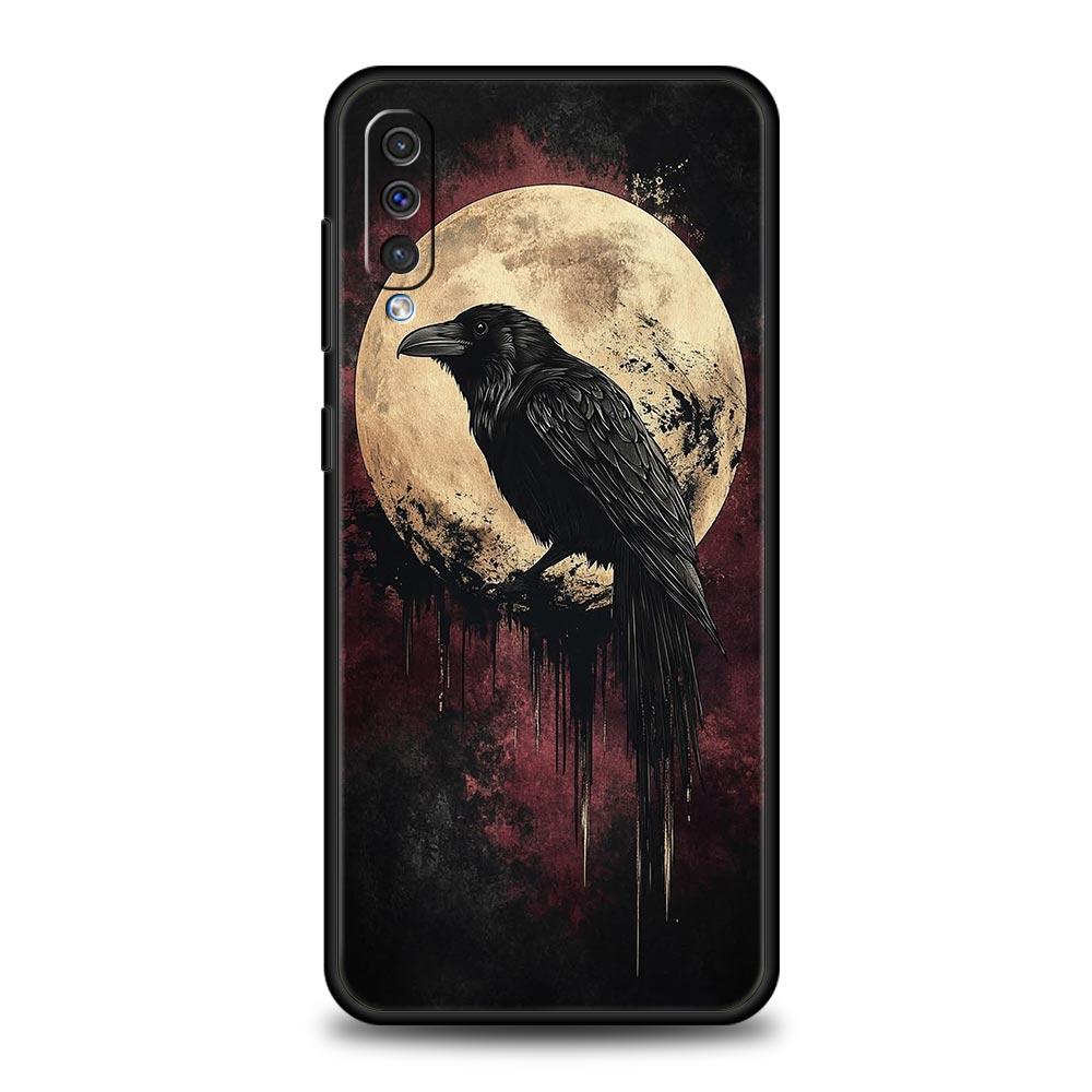

Black Raven Phone Case for Samsung Galaxy A56 A36 A26 A16 A34 A24 A42 A22 A20 A12 A40 A30 A10 5G Soft TPU Cover Shell Fundas Bag Samsung A30