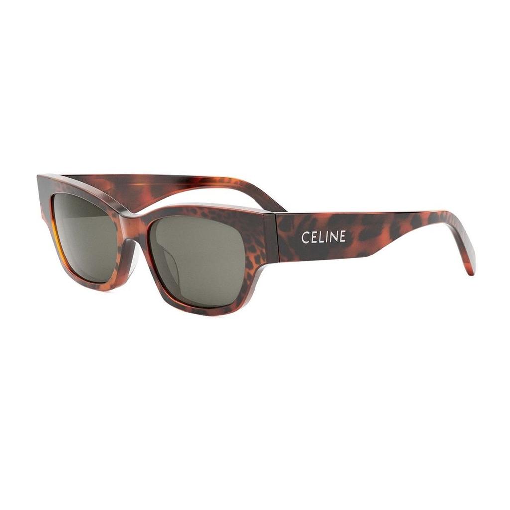 Celine Logo Mirrored Frame Irregular Shape Sunglasses Unisex Sunglasses Brown CL40197U99A