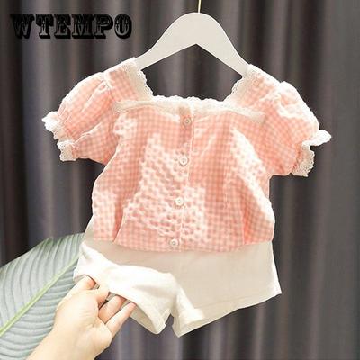 Baby Girl's Summer Suit Small Medium-sized Children's Korean Baby Shirt Fashionable Shorts Two-piece Princess