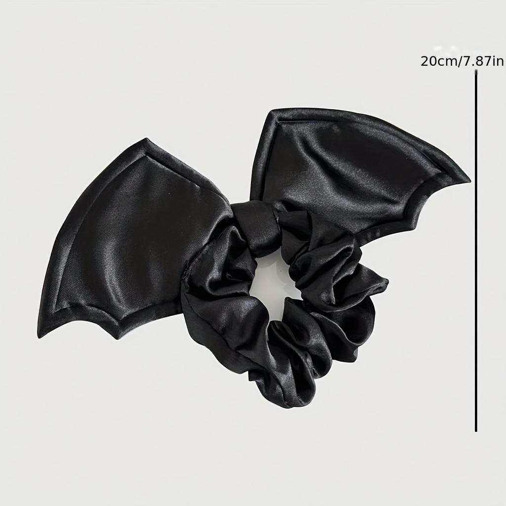 1pc Black Bat Wing Hair Tie Halloween Party Hair Accessory Bat Bow Scrunchie Women's Holiday Hair Accessory