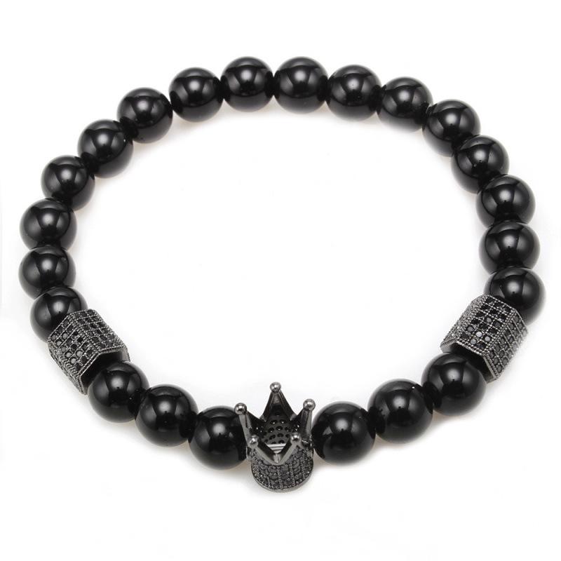 Zhang Meng Jewelry: Copper Crown Bracelet with Micro-Inlay Zirconia Beads, Retains Color.