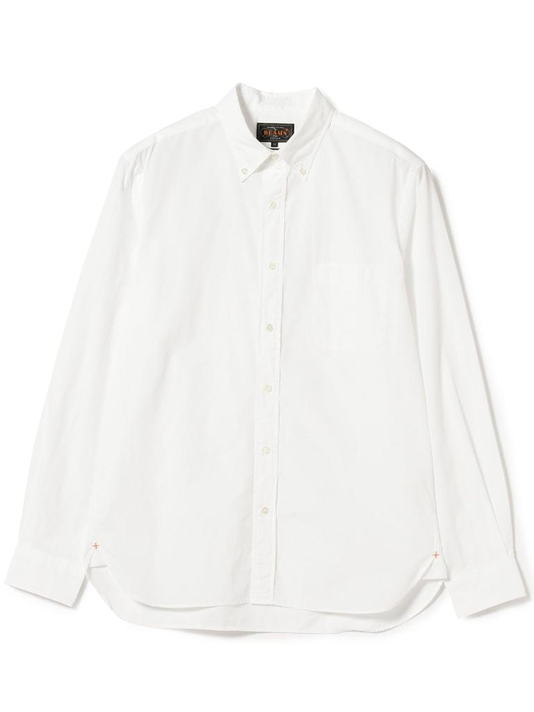 Beams Plus Men's Large/Small Color Broad Button-Down Shirt, White, Size M, 38110424563