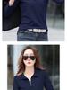 Women's Plus Size Solid Color Long Sleeve Polo Collar Slimming Outerwear T-Shirt - Spring/Summer Collection
