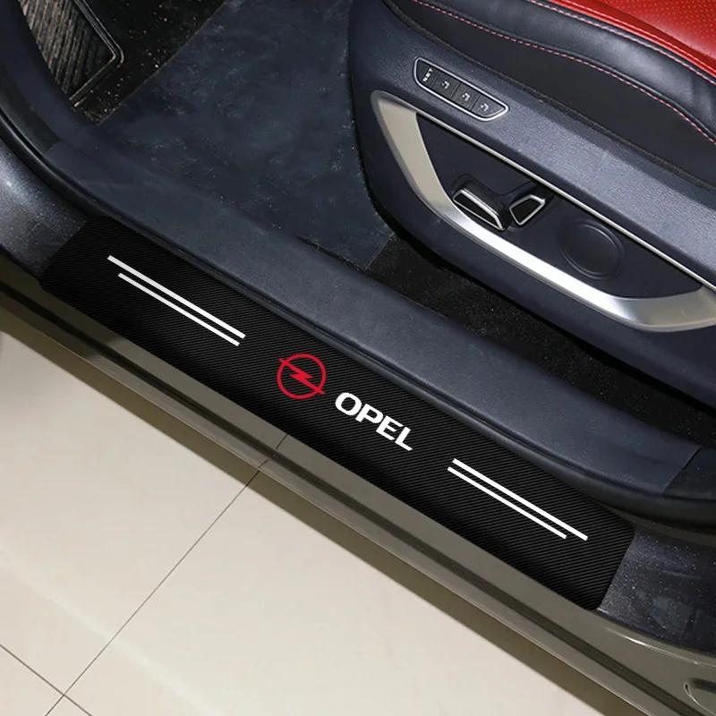 4pc Carbon Fiber Threshold Sticker for Cars Pedal Protection Sticker For Opel Astra J Insignia Astra G Corsa Mokka Vivaro Meriva