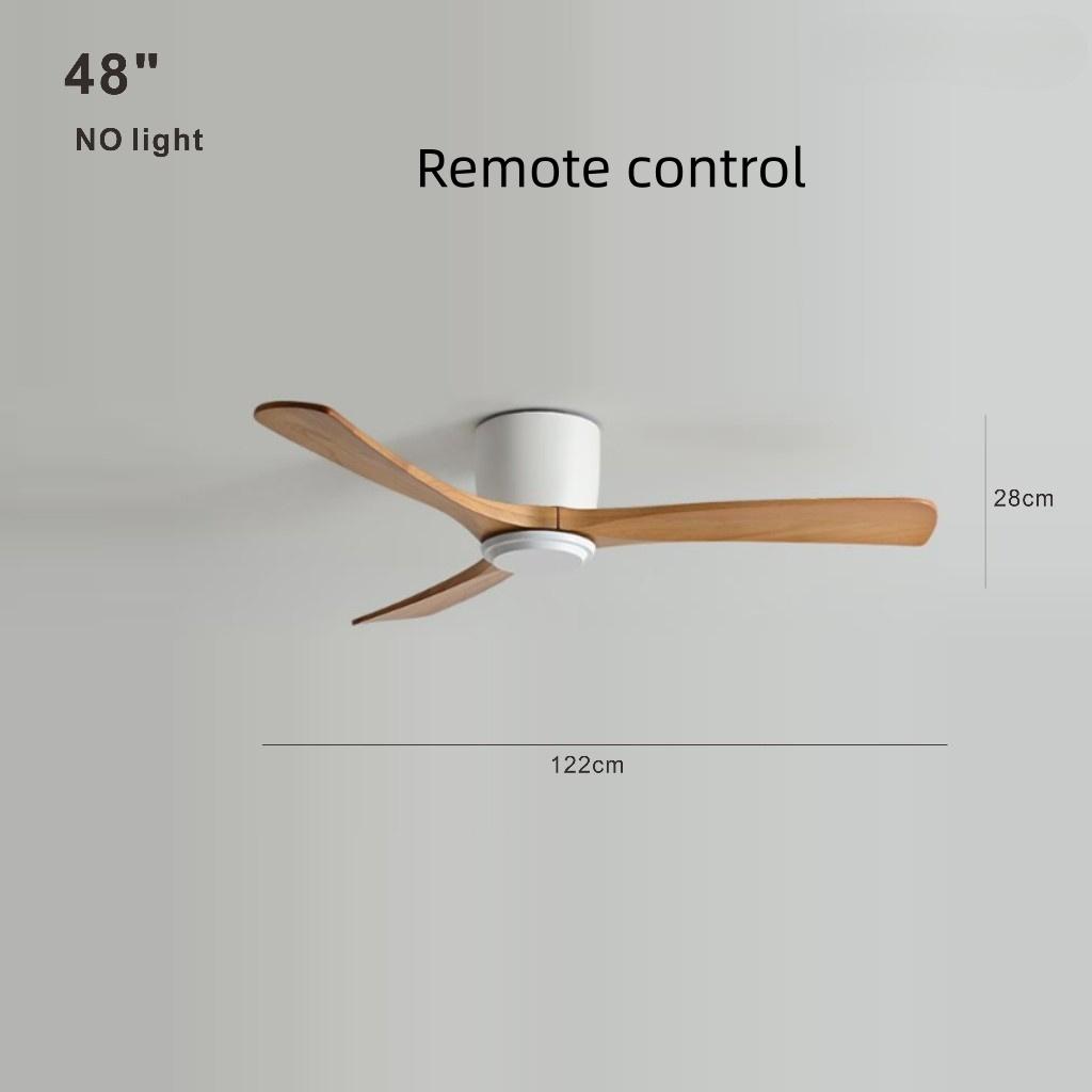 Nordic Minimalist Variable Frequency Fan Living Room Bedroom Solid Wood Ceiling Fan Creative Villa Hotel Decoration Fan