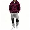 Men's Multi-Pocket Zip-Up Hoodie and Black Casual Pants 2 Piece Athletic Set