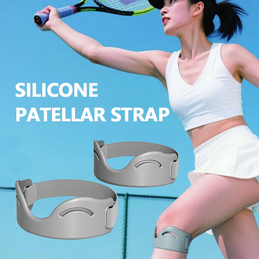 Adjustable Silicone Patellar Tendon Support Strap for Knee Brace Tendonitis Patella Band for Soccer Running Patella Stabilizer