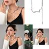 Chic Bone Style Long Pendant Necklace With Rhombus Design Ideal For Autumn And Winter Outfits