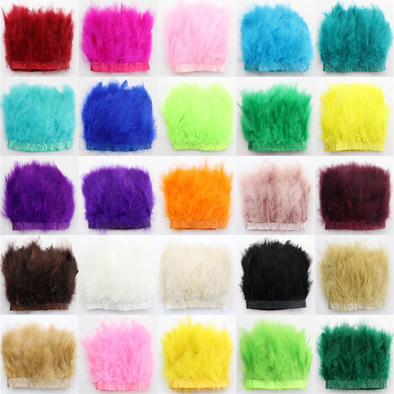 Feather2 Meter Fluffy Marabou Feathers Trim Fringe Wedding Dress Turkey Feather Ribbon Plumes Carnival Accessories Decorative Crafts