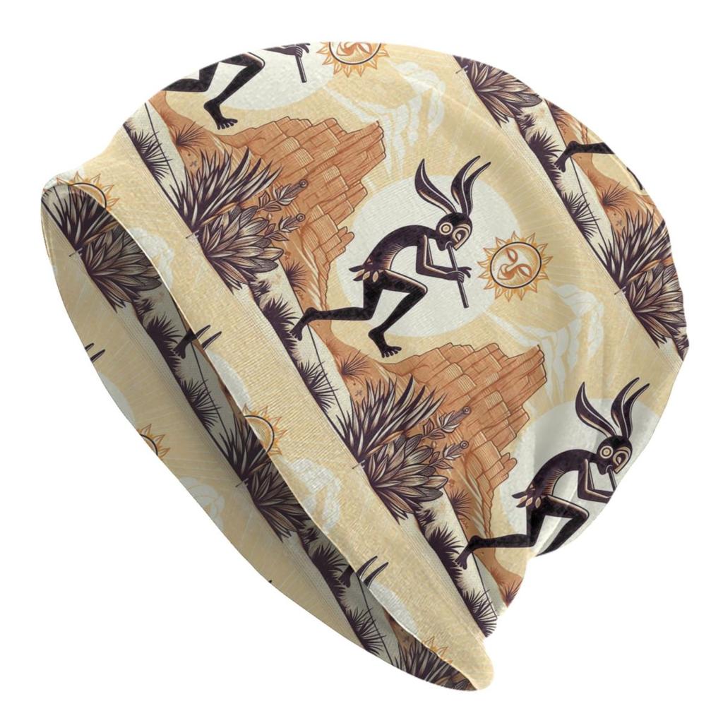 Custom Southwest Tribal Native American Kokopelli Skullies Beanies Caps Streetwear Winter Warm Knit Hat Adult Unisex Bonnet Hats