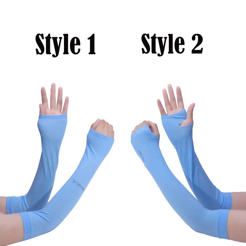 Ice Silk Sleeve Sunscreen Cuff Arm Sleeves Uv Sun Protect Anti-Slip Summer Men Women Gloves Outdoor Riding New