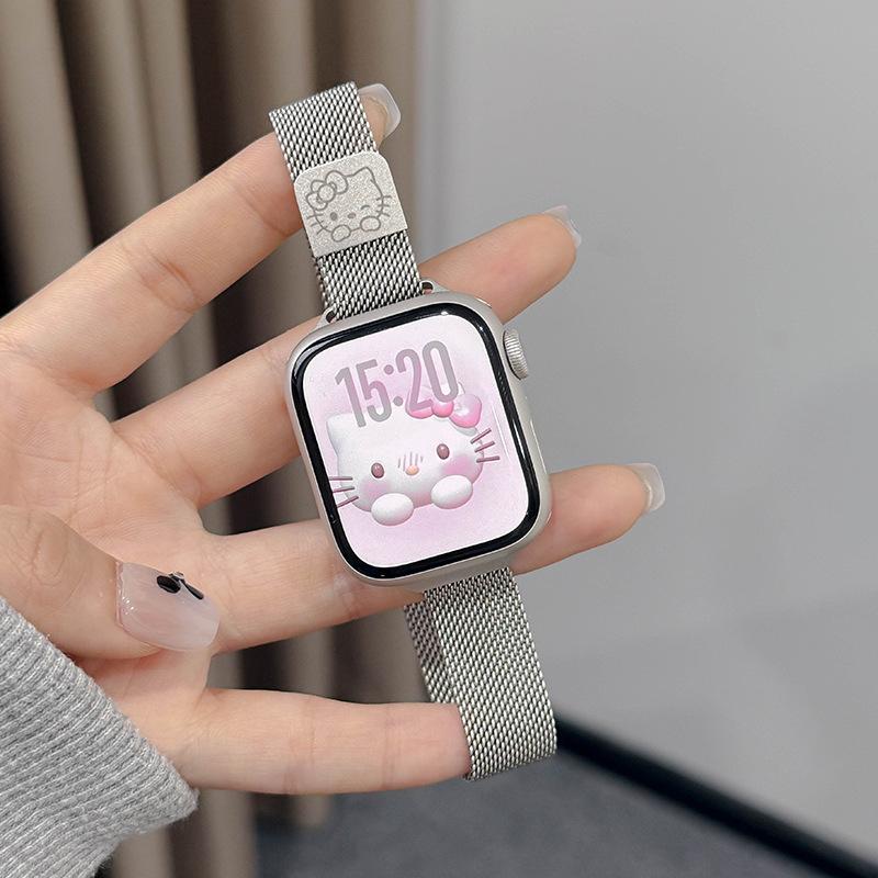 KT Cat Skateboard Shoes Milan Magnetic Metal Thin Model Is Suitable for Apple Iwatch 10th Generation 9876se Watch Strap