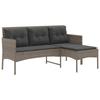 Garden Sofa Set with Cushions 2 pcs Poly Rattan