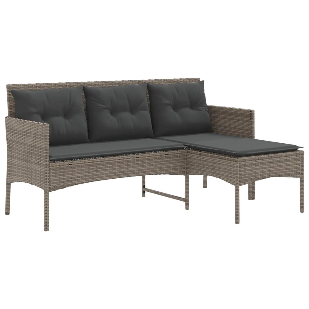 Garden Sofa Set with Cushions 2 pcs Poly Rattan