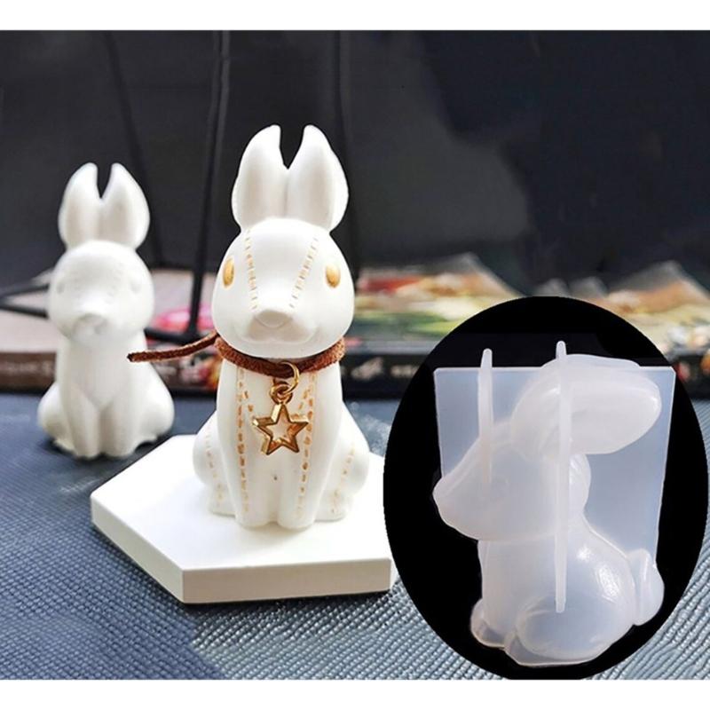 3D Kaninchen Silikonformen Osterhase Silikonformen für DIY Kunsthandwerk Gipsornament Osterdekorationen