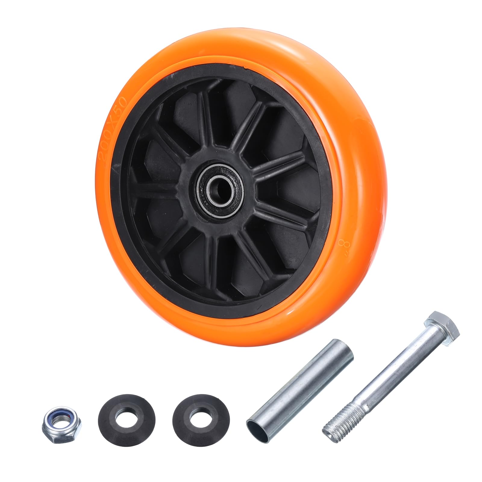 uxcell 8  Колеса поворотные, Полимерно-стальные колеса, Грузоподъемность, для коммерческих складов, Желтые