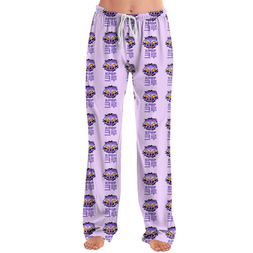 Womens Pajama Pants Sleepwear Casual Drawstring Elastic Waist Pants Comfy Straight Yoga Loose Trousers