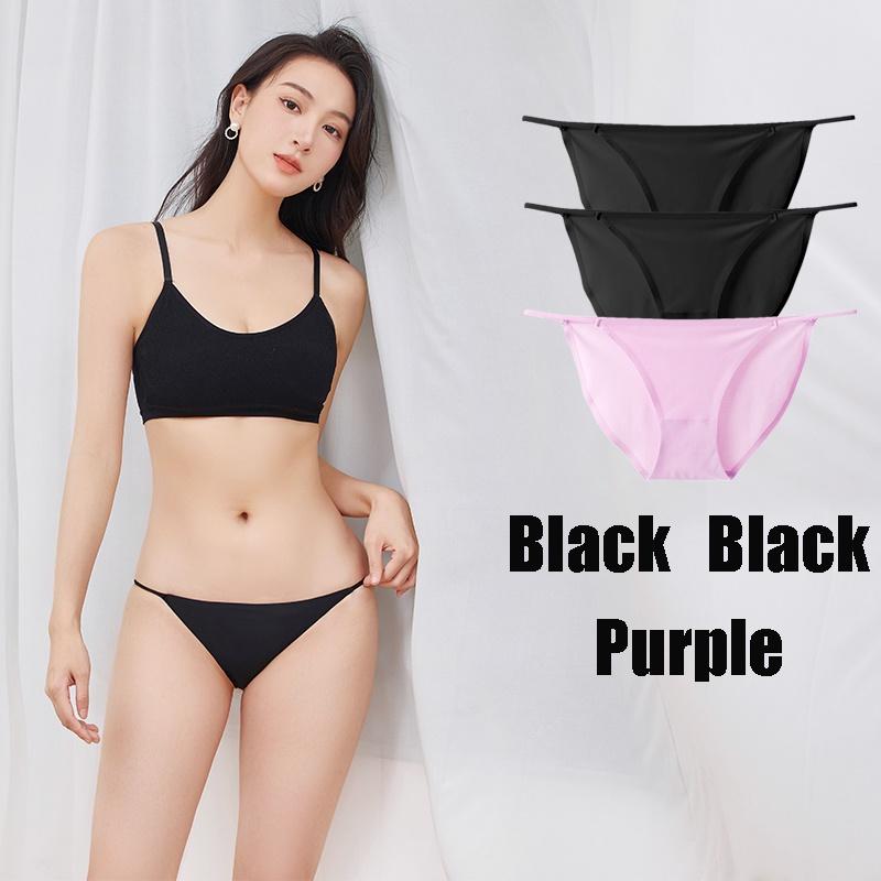 

FINETOO, 3 шт./компл., тонкие бесследные трусики с низкой посадкой из чистого хлопка, бесшовное нижнее белье из ледяного шелка для женщин XL