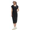 FILA Heritage V-Neck Fashion Versatile Sleeveless Dress Women Dresses Black F11W528303F-BK