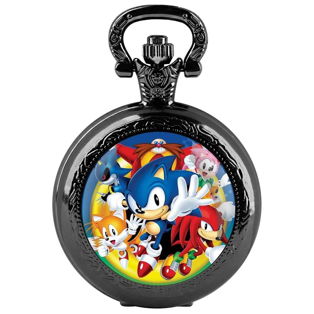 Famous Cartoon Glass Dome Pocket Watch with Chain Necklace Vintage Quartz Pendant Watches Mens Women Gift