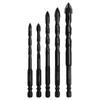 5pcs/set Four-Flute Eccentric Drill Bit For Punching Drilling Tiles Glass Hard Plastic Cement Granite Concrete